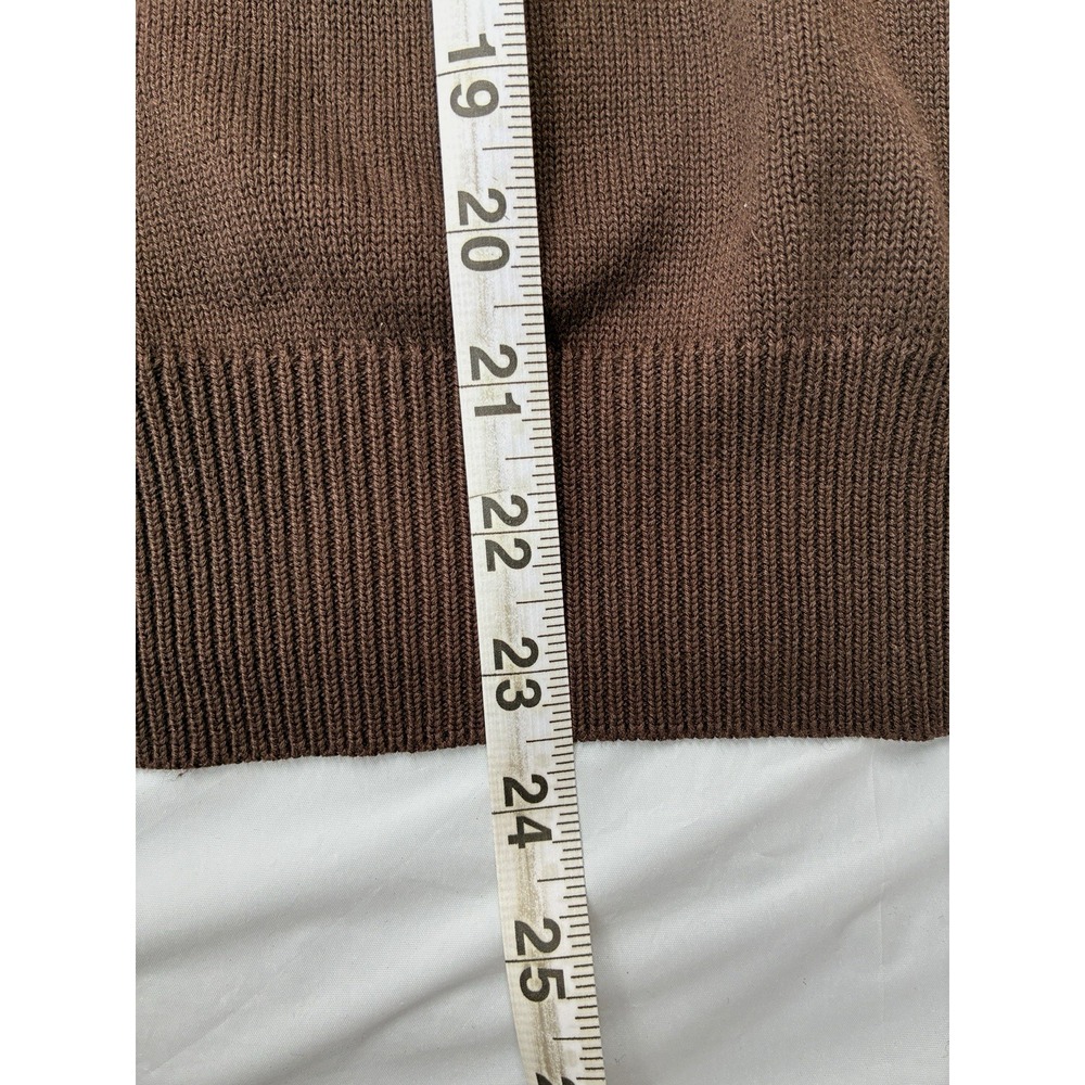 Gant Sweater V-Neck Sweater Knitted Logo Burgundy Cotton - Picture 6 of 7